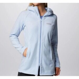 Columbia Women's Fleece Full Zip Hooded Jacket Blue Activewear Coat